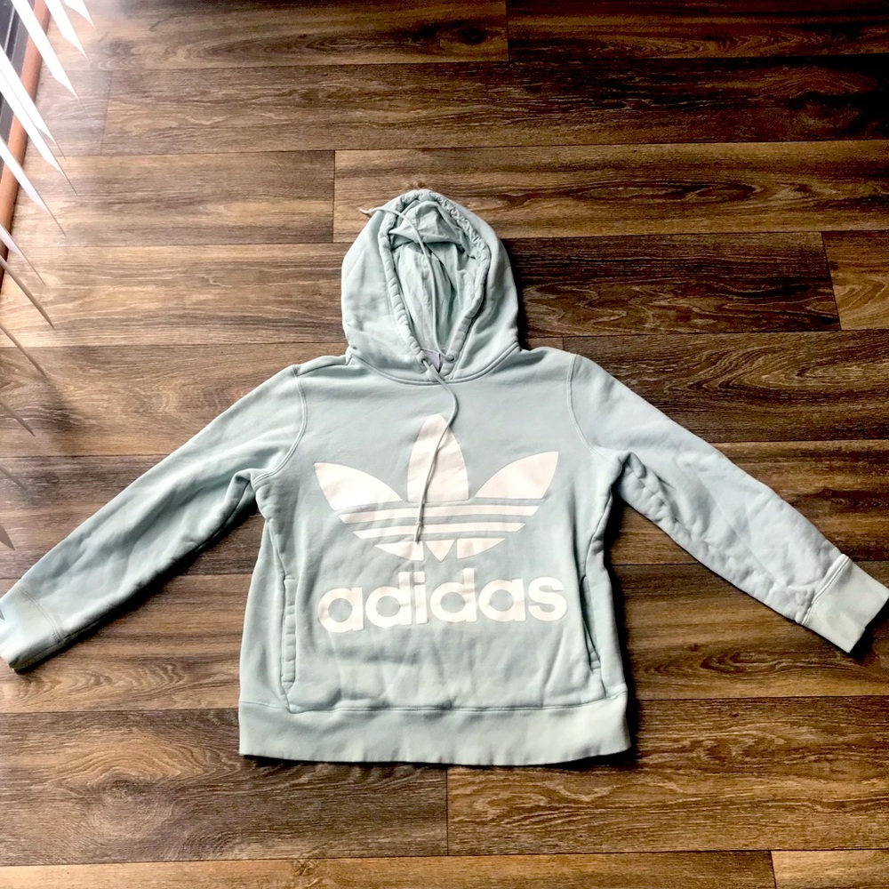 light blue adidas Hooded garment extra small